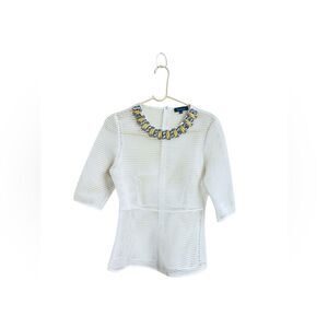 Gracia Peplum Mesh Jeweled top Size M